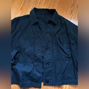 uniqlo u cropped jacket in L navy